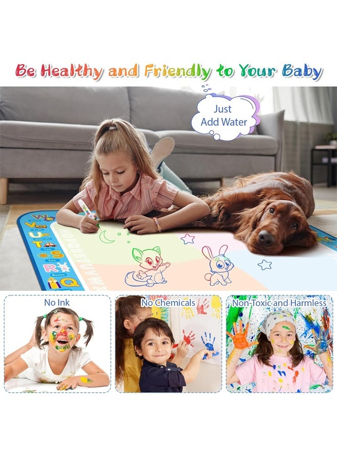 Water Doodle Mat Kids Mess Free Coloring Doodle Mat ，Painting Writing Drawing Mat，Educational Toys for 3 4 5 6 7 8 Years Old with Magic Pens Educational Toys Toddler Boys Girls Birthday Holiday Present - Image 3